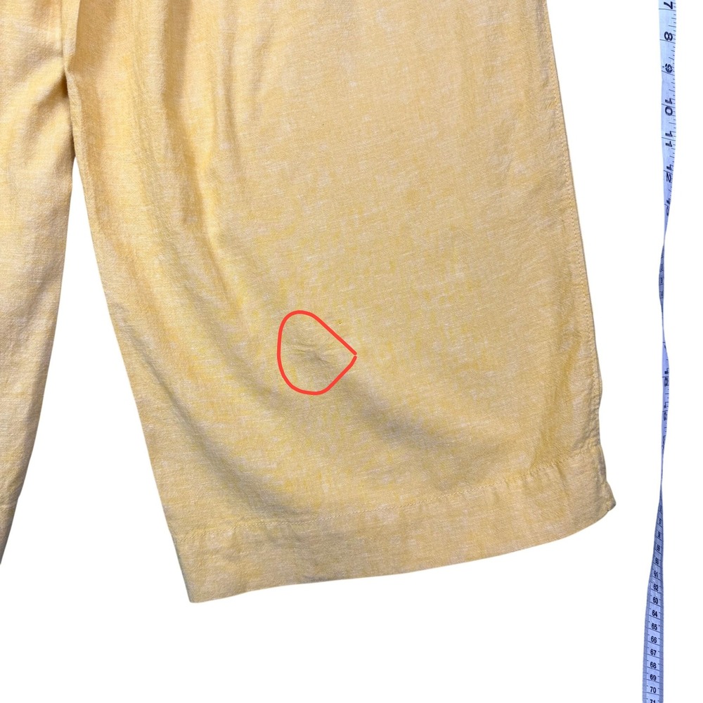 Linen Wide Leg Cropped Pants "Mango Mojito" Plus Sz18 Quiet Luxury Cottagecore - Picture 8 of 10